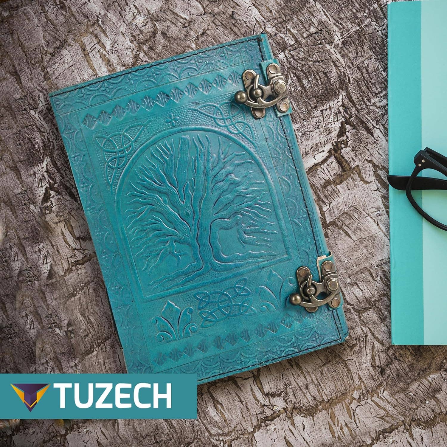 Tuzech Leather - Vente Journal intime - Tuzech grand journal de vie de 600 pages | journal en cuir | carnet de notes grand arbre de vie embossé | carnet d'écriture en cuir | journal en cuir fait main | grimoire en cuir | carnet de croquis en cuir 7 x 10 relié par fil18