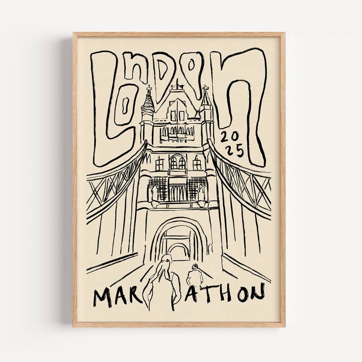 Impresión del Maratón de Londres 2025 para venta al por mayor de Illustrated by Weezy