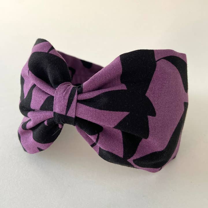 Nuevemi - Wholesale Fashion Headband - Women's - PURPLE AND BLACK TURBAN HEADBAND0