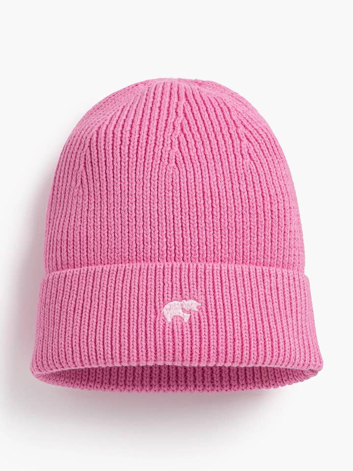 Gorro de Malha Grossa_Rosa-Choque por atacado de Monica + Andy