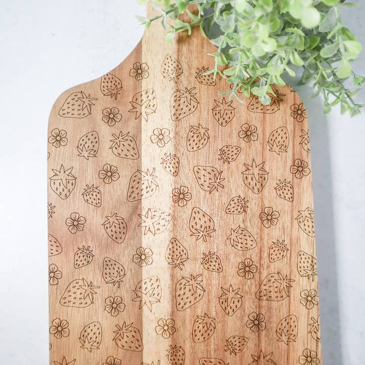 Strawberries and Flowers Charcuterie Board | Kitchen Decor for wholesale by Becky Bug Designs