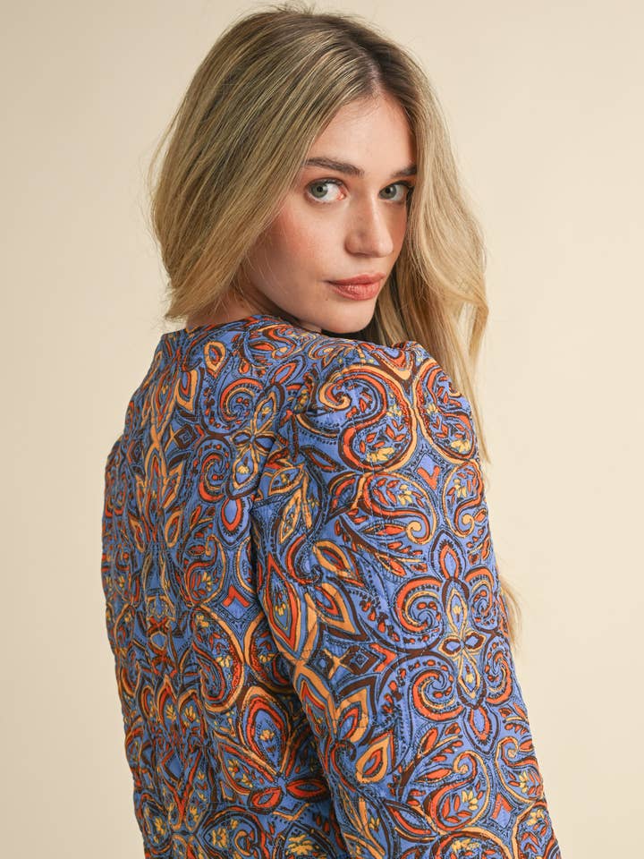 &MERCI - Wholesale Jacket - Women's - EXCLUSIVE PRINT QUILTED PAISLEY PRINT JACKET MJK363423