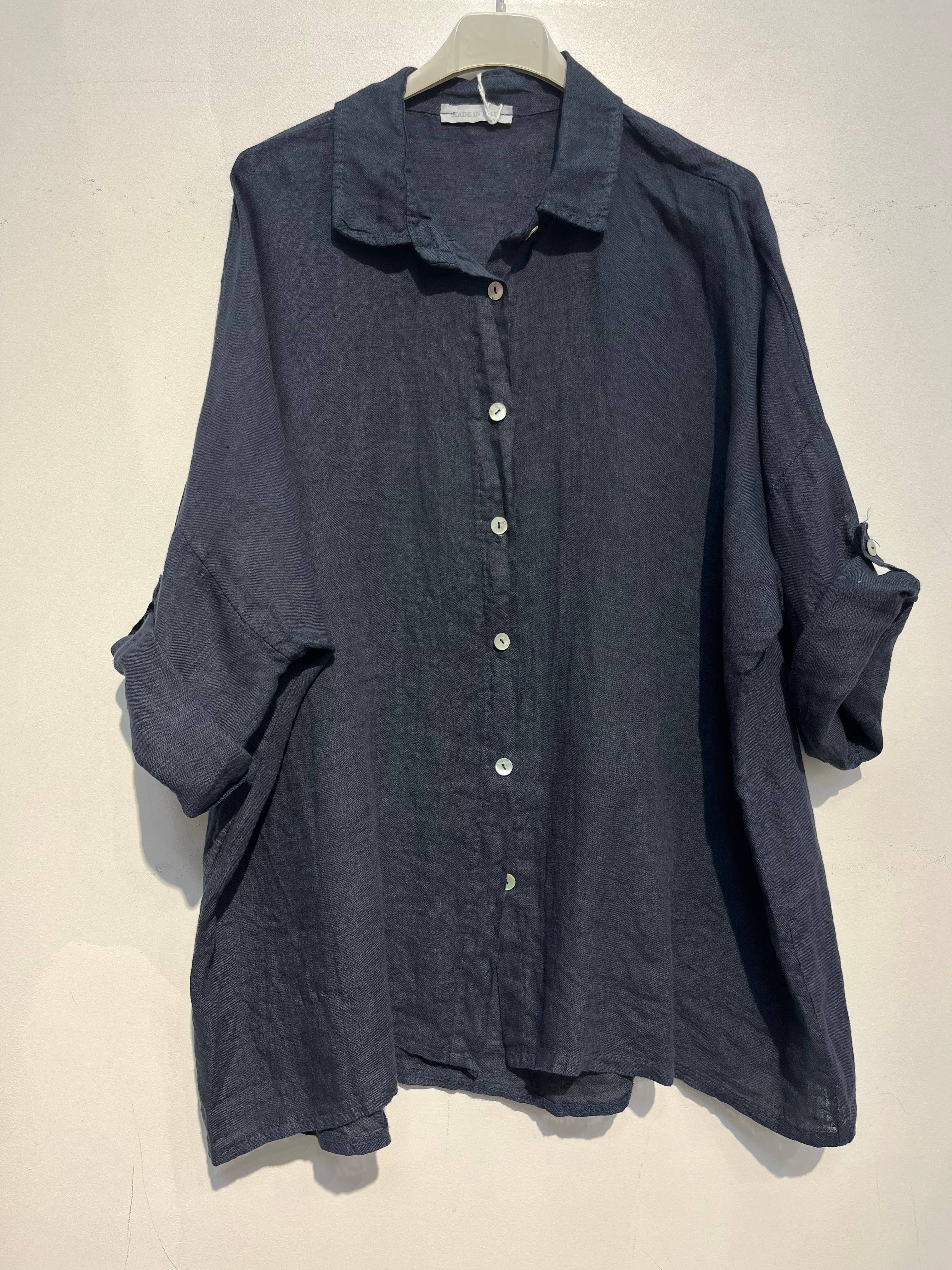 NOELINE – Großhandel Hemd mit Button-down-Kragen – Damen – 20090U Leinenhemd1