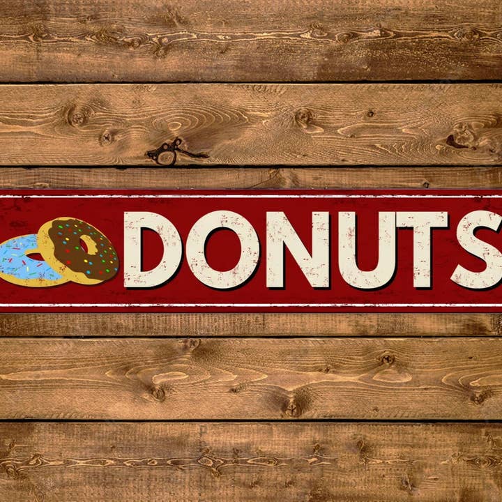 Donuts Street Sign Vintage stil for engroshandel hos Game Time Prints