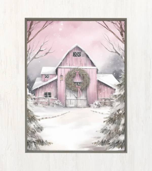 The Boozy Bookworm Art Kits - Wholesale DIY Craft Kit - Cozy Winter Barn DIY Painting Art Kit ~ 2 sizes4