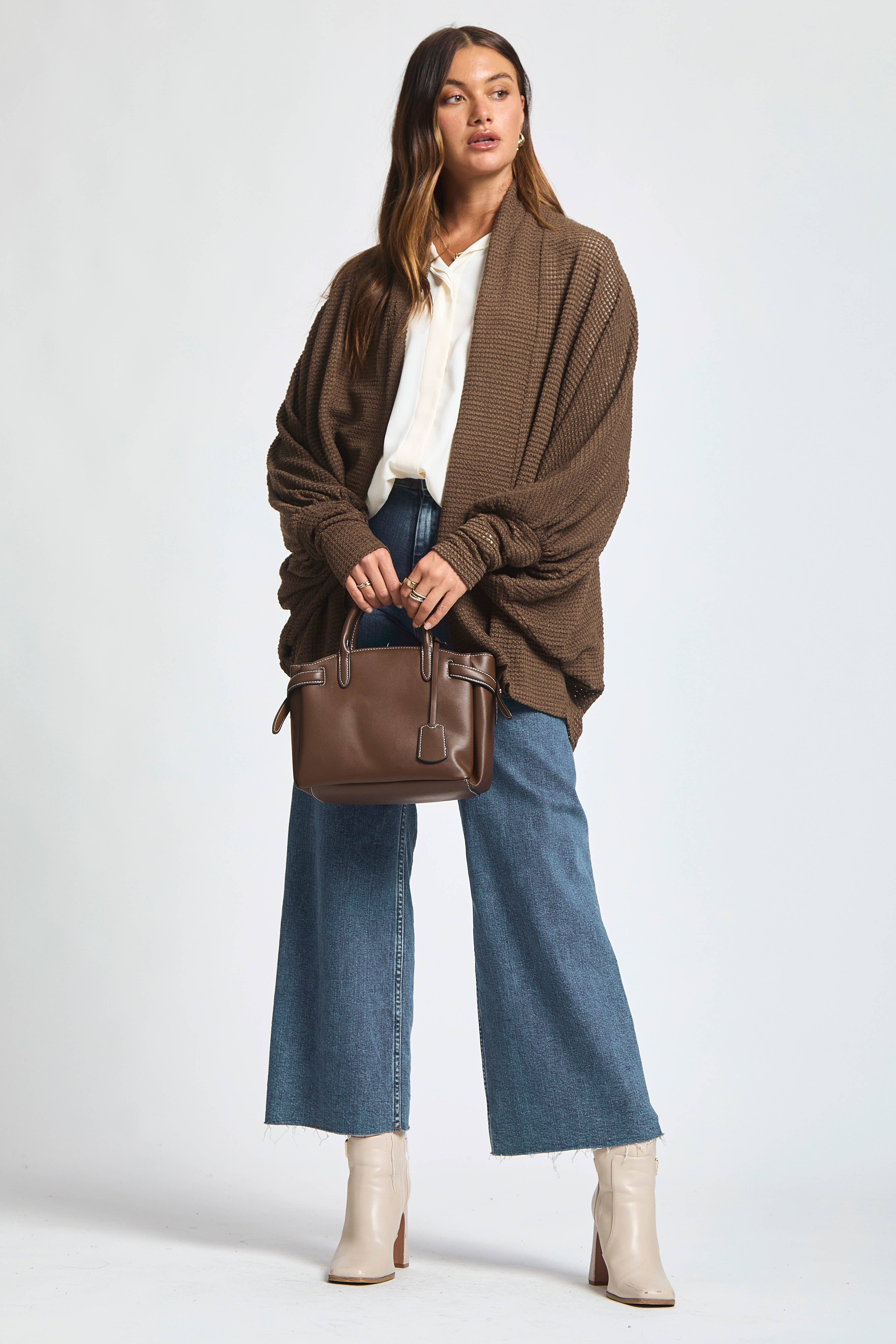 Dear Scarlett - Wholesale Cardigan - Women's - Crochet Knit Cardigan Batwing Sleeve15