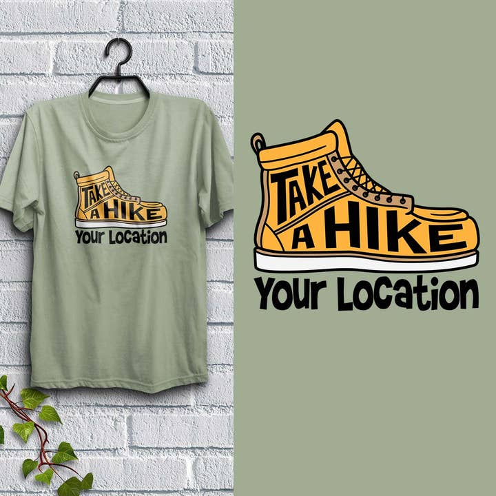 Take A Hike State Name Drop T-Shirt Adult Unisex S-2X for wholesale by RetroPlanet