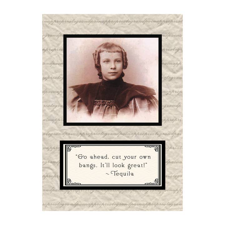 Just Funny - Go Ahead, Cut Your Own Bangs. for wholesale by Inappropriate Grandpa Cards