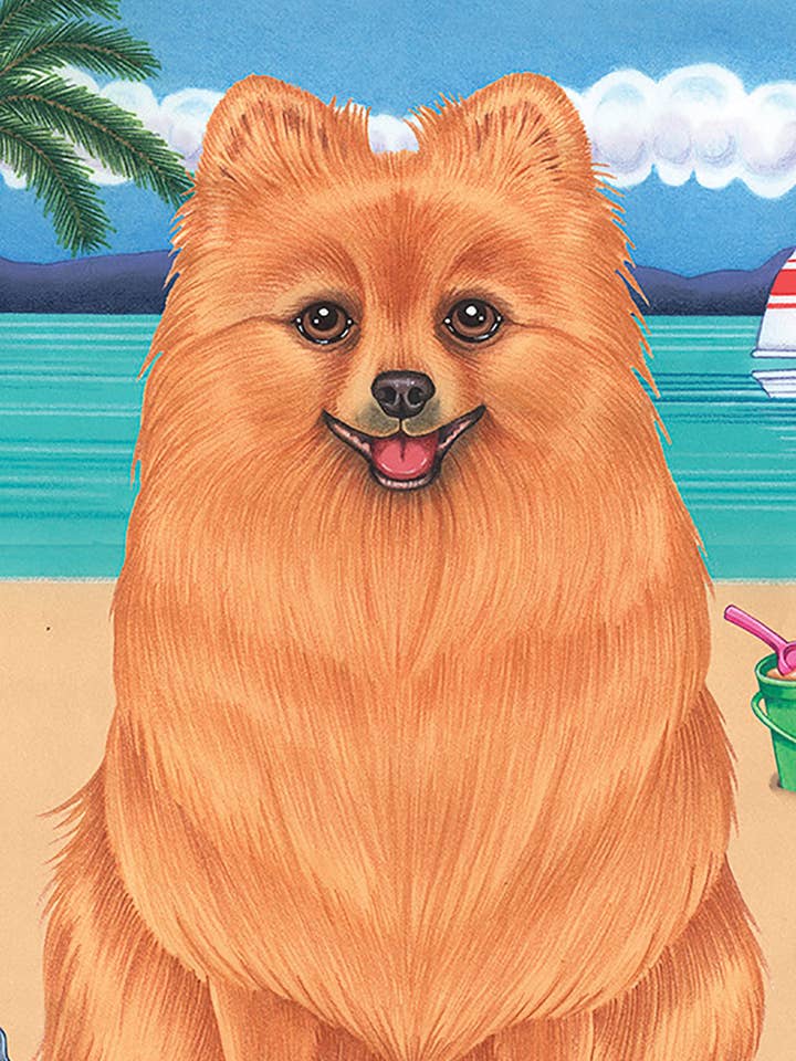 Poméranie - Serviette de plage en microfibre éponge pour la vente par Best of Breed Products