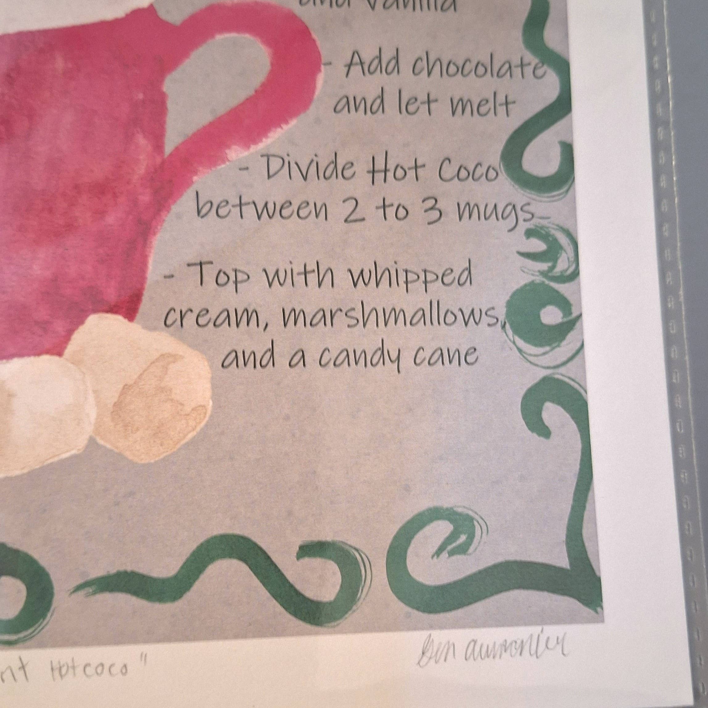 Gen Aumonier Art - Wholesale Art Print - Peppermint Hot Coco 8x10 Inch Signed Holiday Art Print3