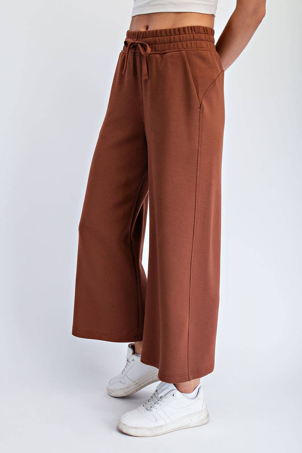 Peace Love Line - Wholesale Pants - Women's - PL9595 - MODAL SCUBA CROPPED WIDE PANT21