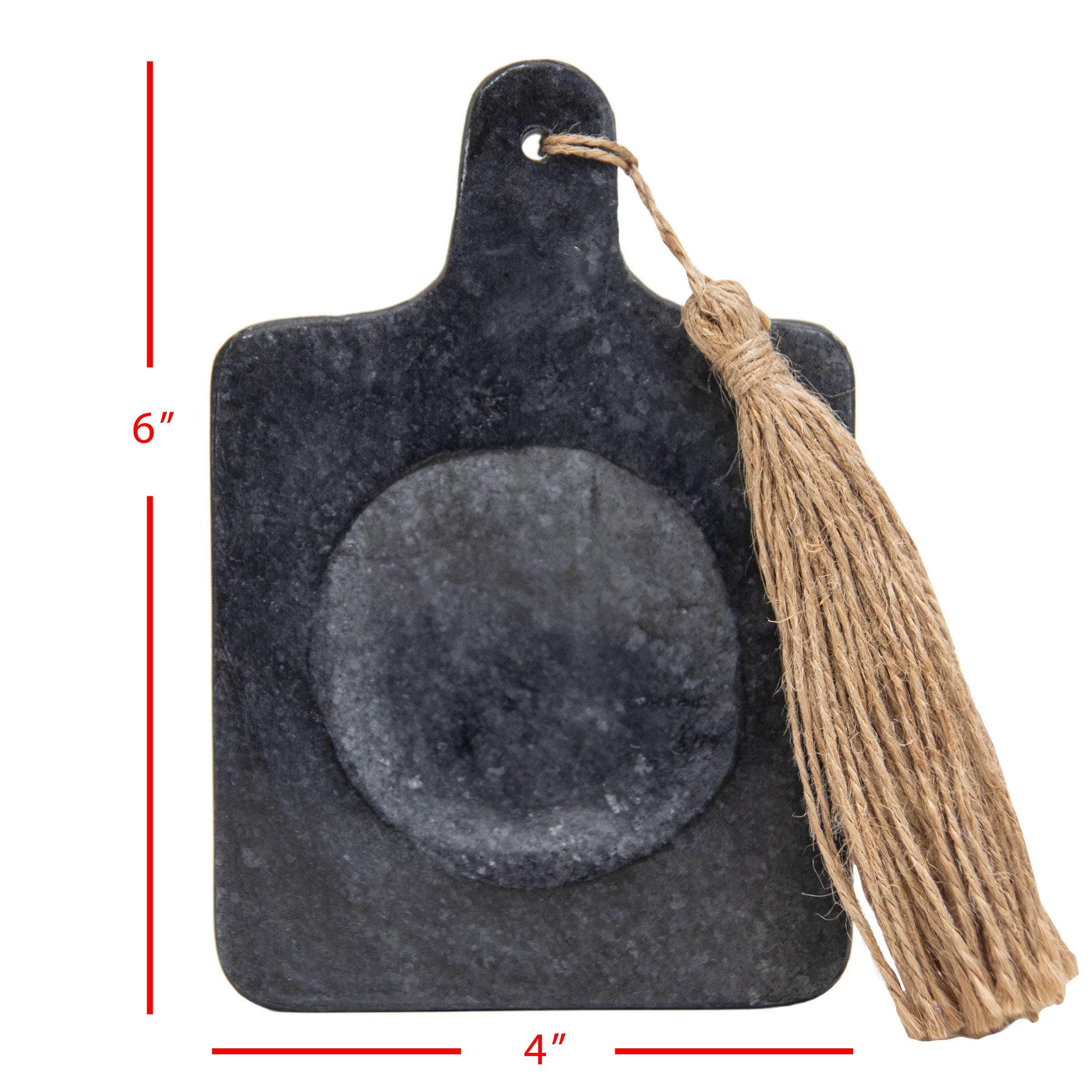Foreside Home & Garden - Wholesale Spoon Rest - Keith Black Marble Paddle Spoon Rest with Jute Tassel4