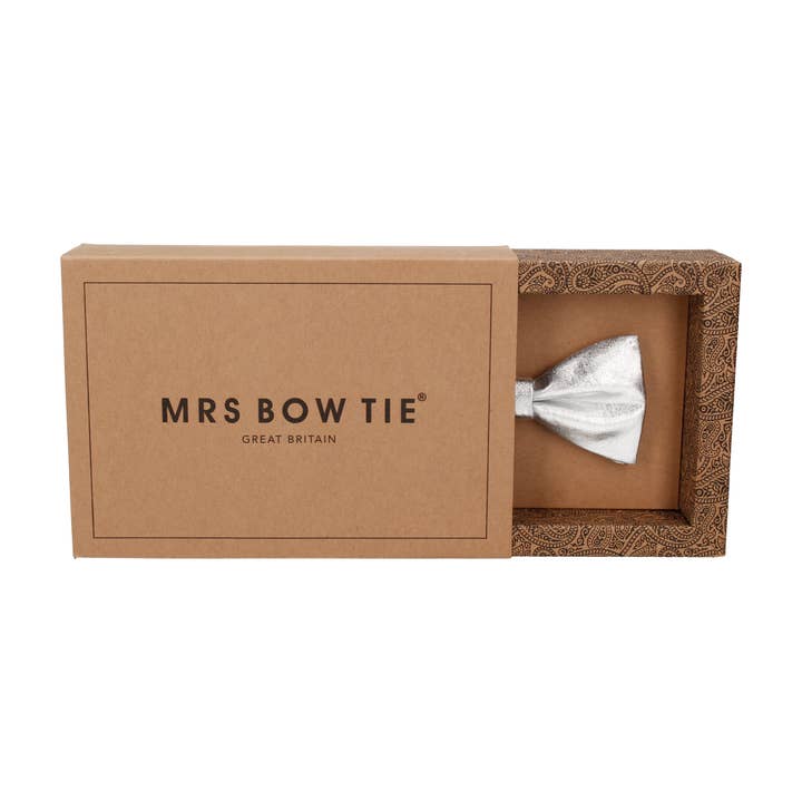 Mrs Bow Tie - Wholesale Bow Tie - Men's - Metallic Silver Bow Tie