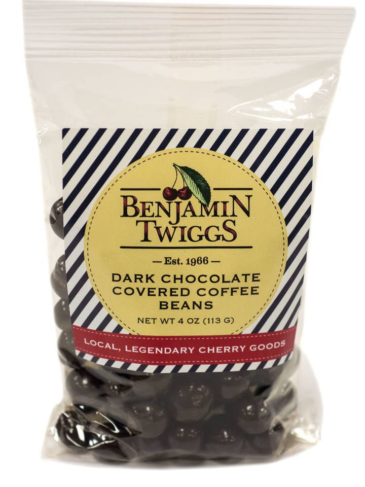 4oz mørk chokolade dækket kaffebønner for engroshandel hos Benjamin Twiggs