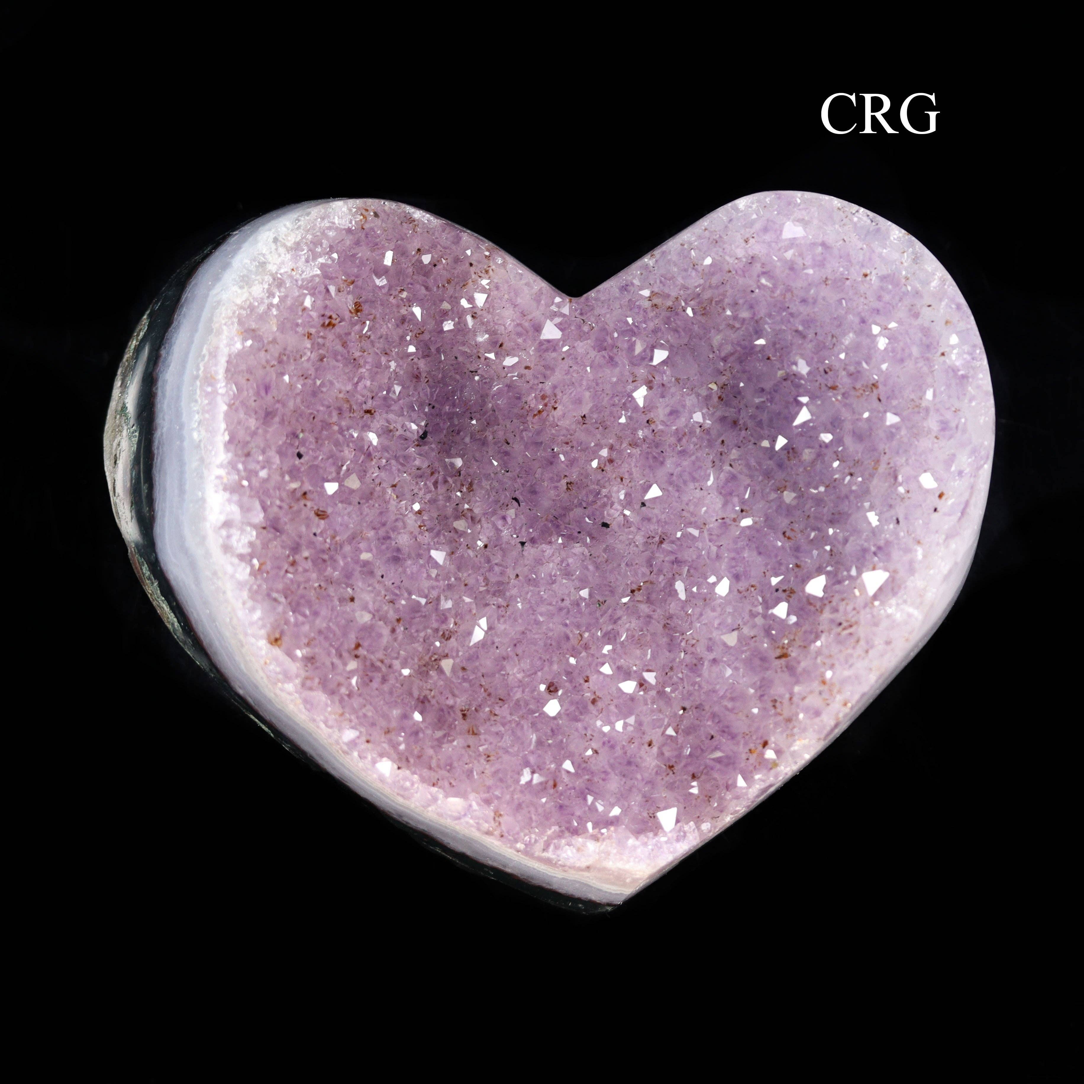 Crystal River Gems LLC – wholesale Andlig sten/kristall – 2 KILO LOT - Ametist Druzy Heart Polerade Kanter/750g-1k Avg2