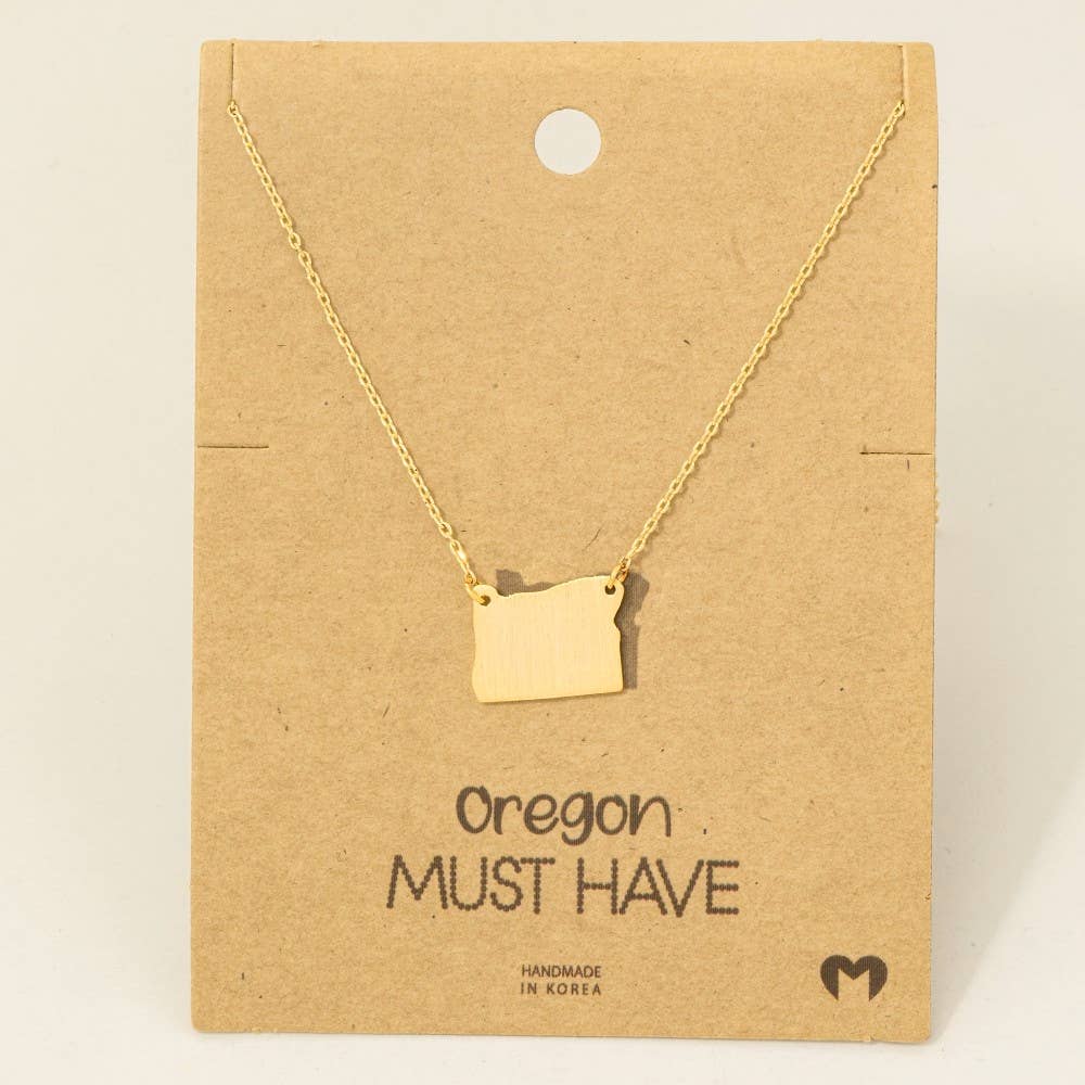 Fame Accessories - Wholesale Pendant/Charm Necklace - Oregon State Necklace1