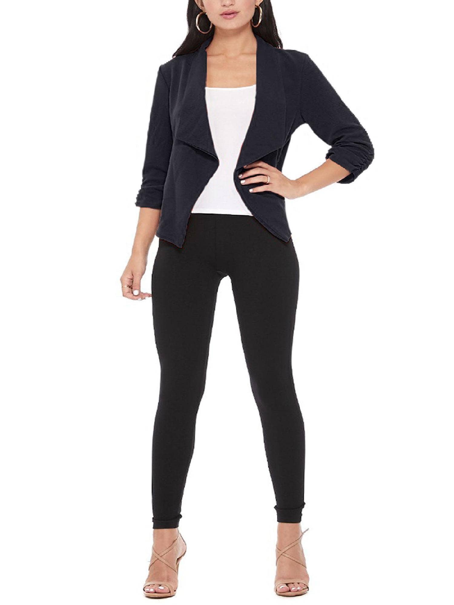 MOA COLLECTION - Wholesale Blazer - Women's - Casual Open Front Draped Solid Blazer Jacket43