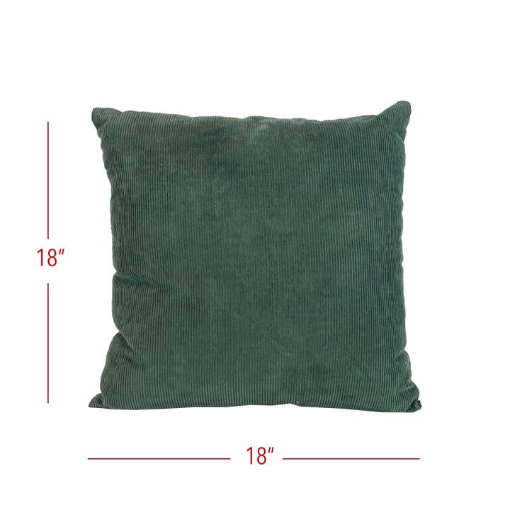 Foreside Home & Garden - Wholesale Throw/Decorative Pillow - Mili 18x18 Farmhouse Corduroy Velvet Filled Throw Pillow