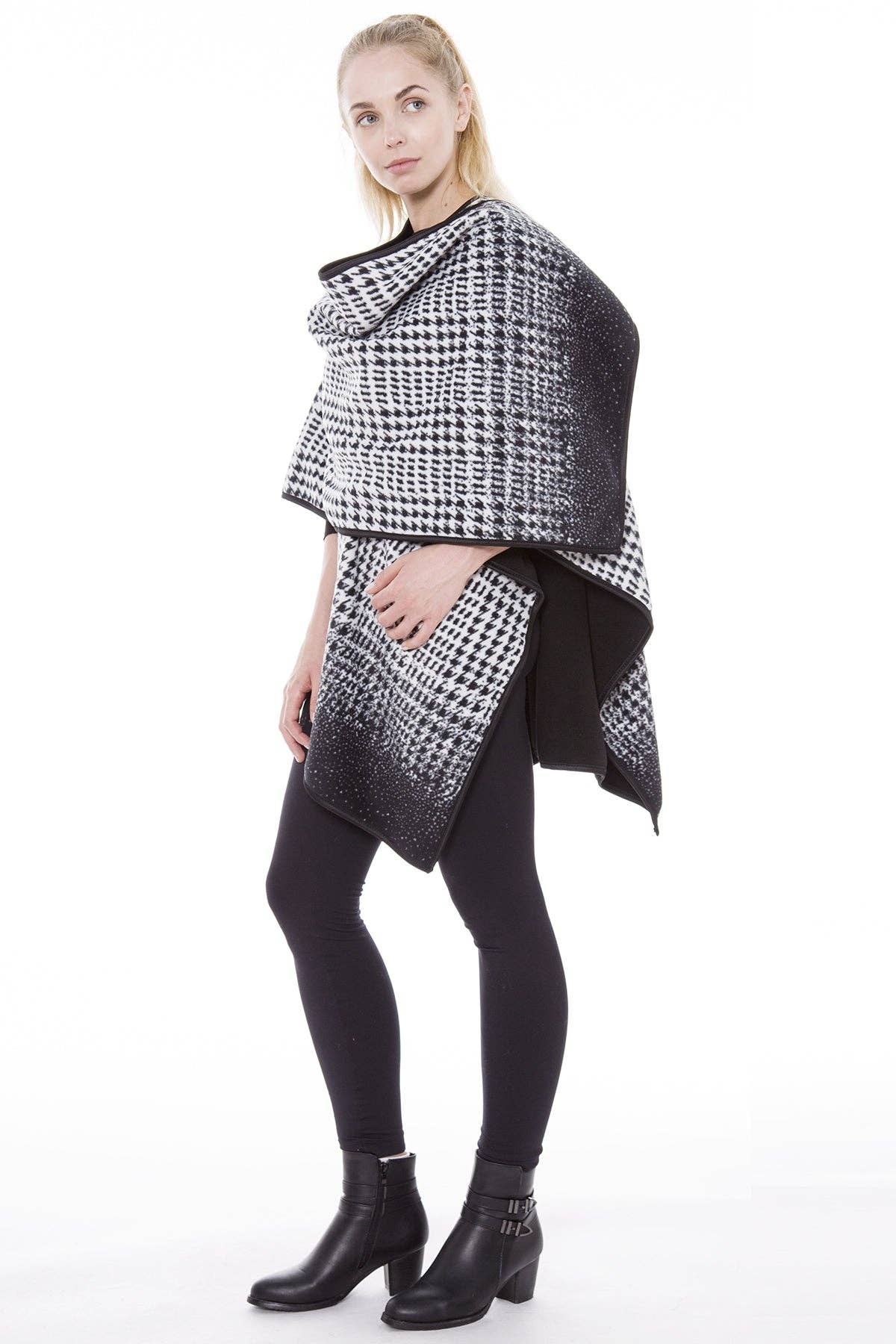 Jasper Trading LLC - Venta al por mayor Kimono - Mujer - JP752_Mantón delantero abierto negro 1