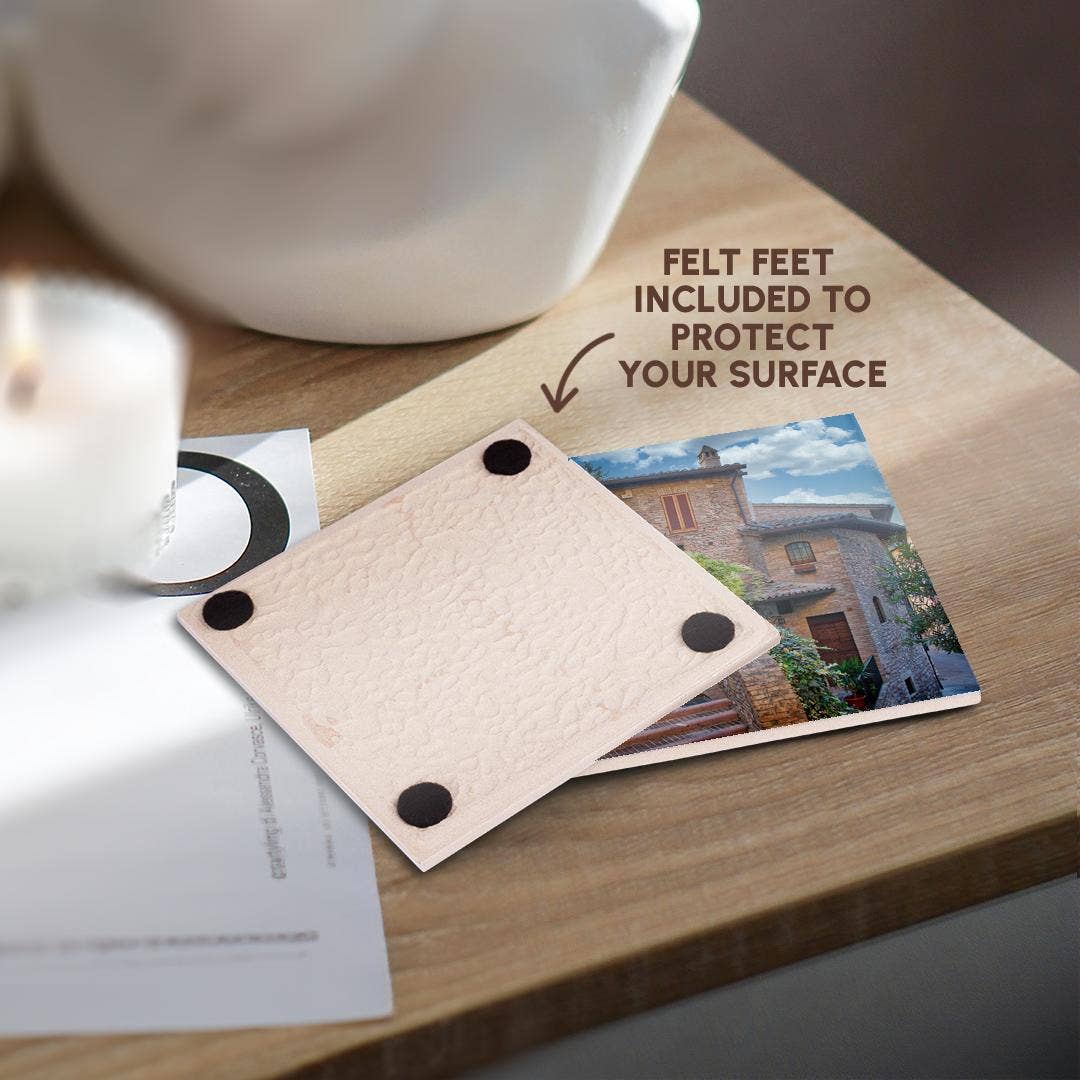 3dRose - Wholesale Coasters - 3dRose, Italy, Umbria. Homes along the streets of Assisi., Coaster3