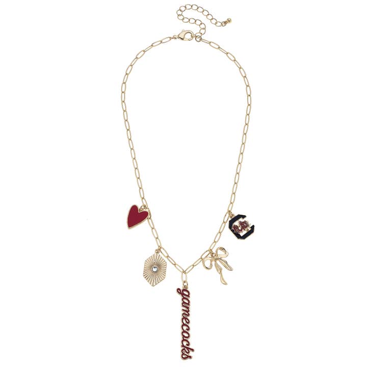 South Carolina Gamecocks Paper Clip Charm Necklace for wholesale by Canvas Style