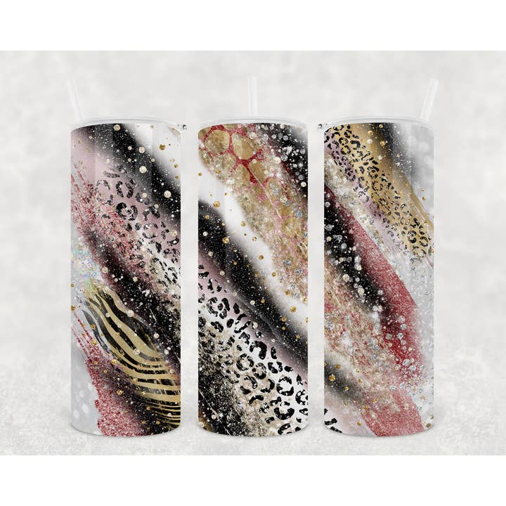 Crafted in the Loo, LLC - Wholesale Insulated Mug/Tumbler - Milkyway Rose Gold Safari - 20oz Tumbler