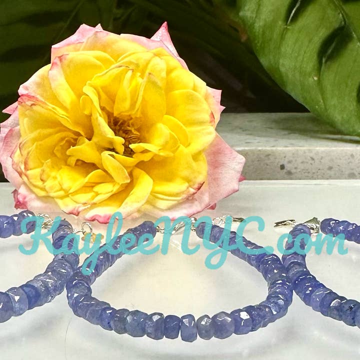KayleeNYC - Wholesale Beaded Bracelet - Natural Tanzanite w 925 Sterling Silver Bracelets