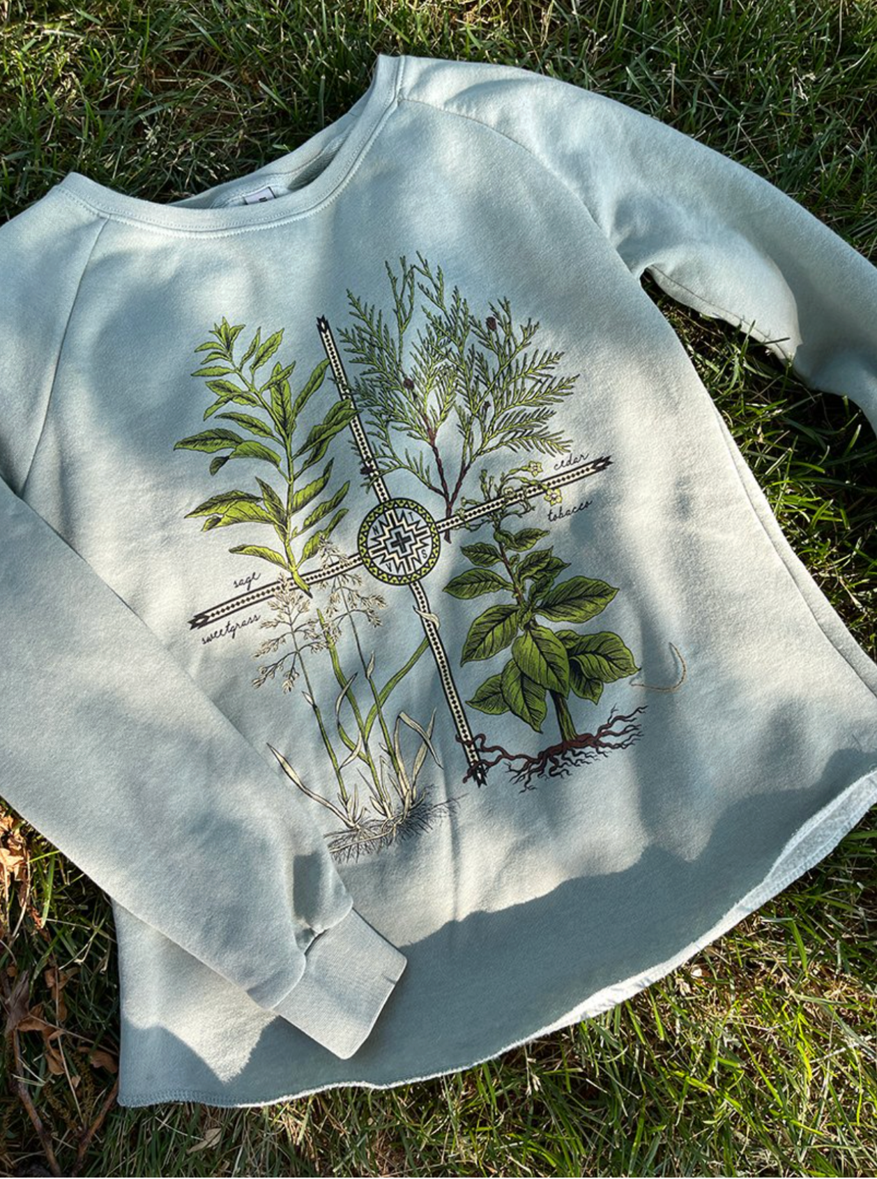 The NTVS - Wholesale Graphic Sweatshirt - Women's - Sacred Plants - Women's Wave Wash Crewneck Sweatshirt3