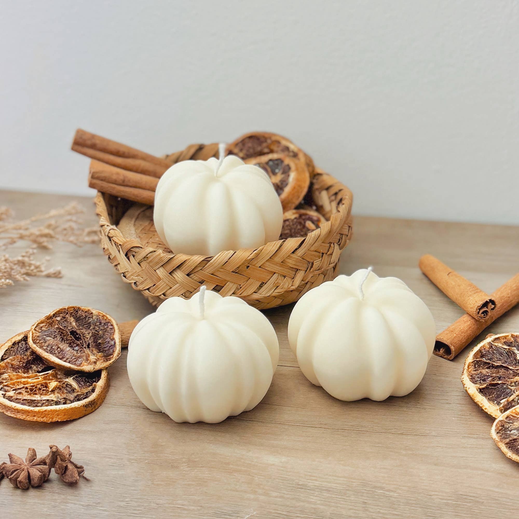 Eli and Things - Wholesale Novelty Candle - White Pumpkin Candle - White Halloween Decoration0