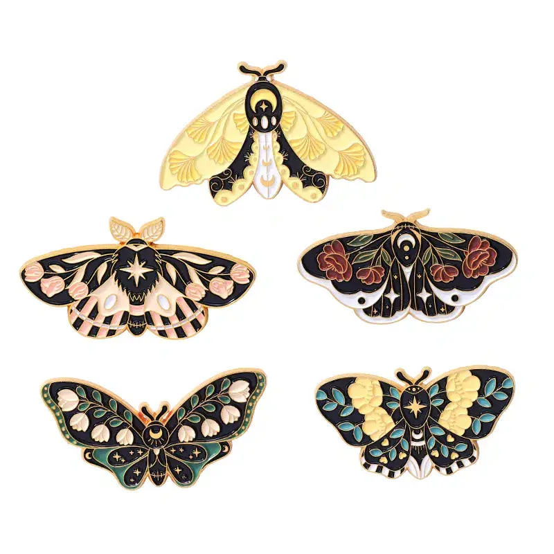 Magnifique Hearts - Wholesale Lapel Pin/Button - Floral Moth Butterfly Enamel Pins - Beautiful brooch pins9