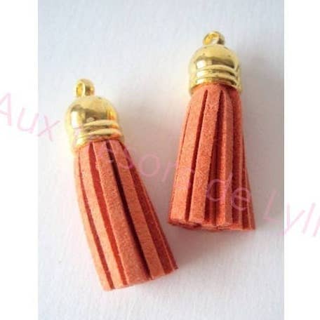 Orange suede tassels - Tassels for wholesale by LyliCreations
