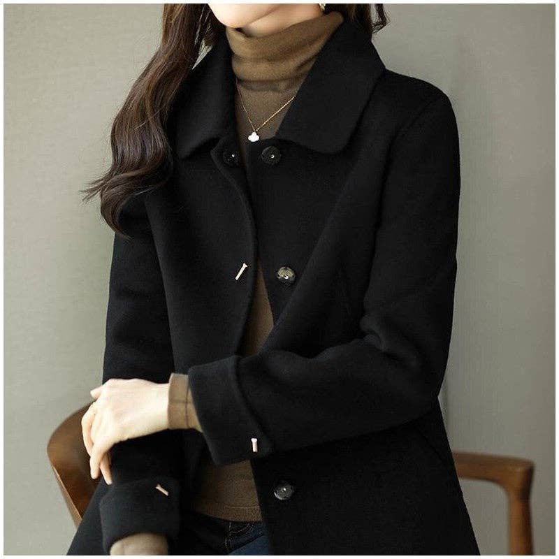 FurDecoration – wholesale Coat – Women’s – Casual Fashion Woolen Coat With Cotton Added1