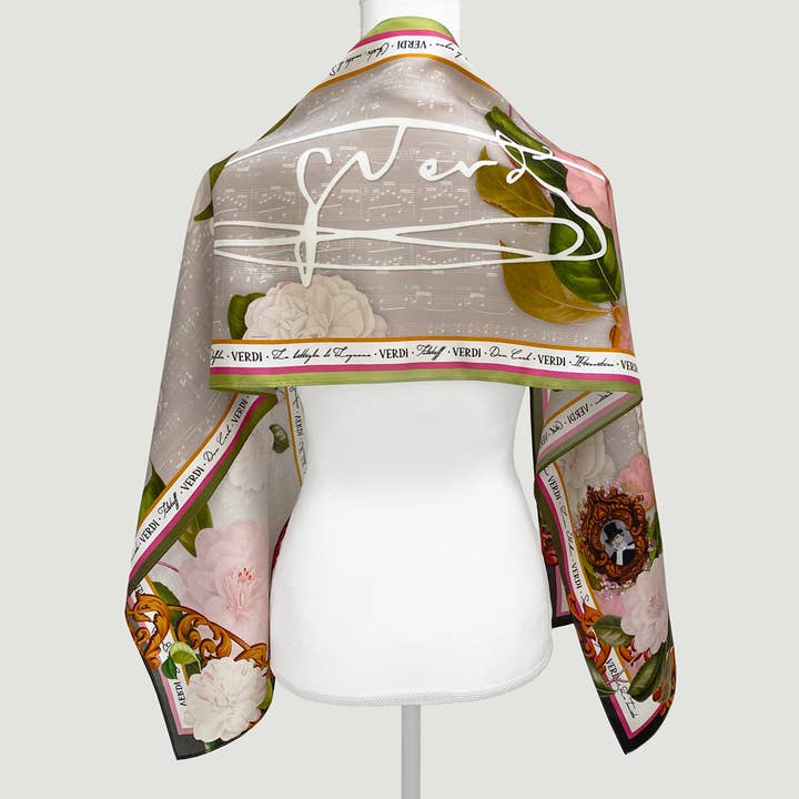 Verdi Inspired Oblong Silk Scarf for wholesale by Opera Scarves