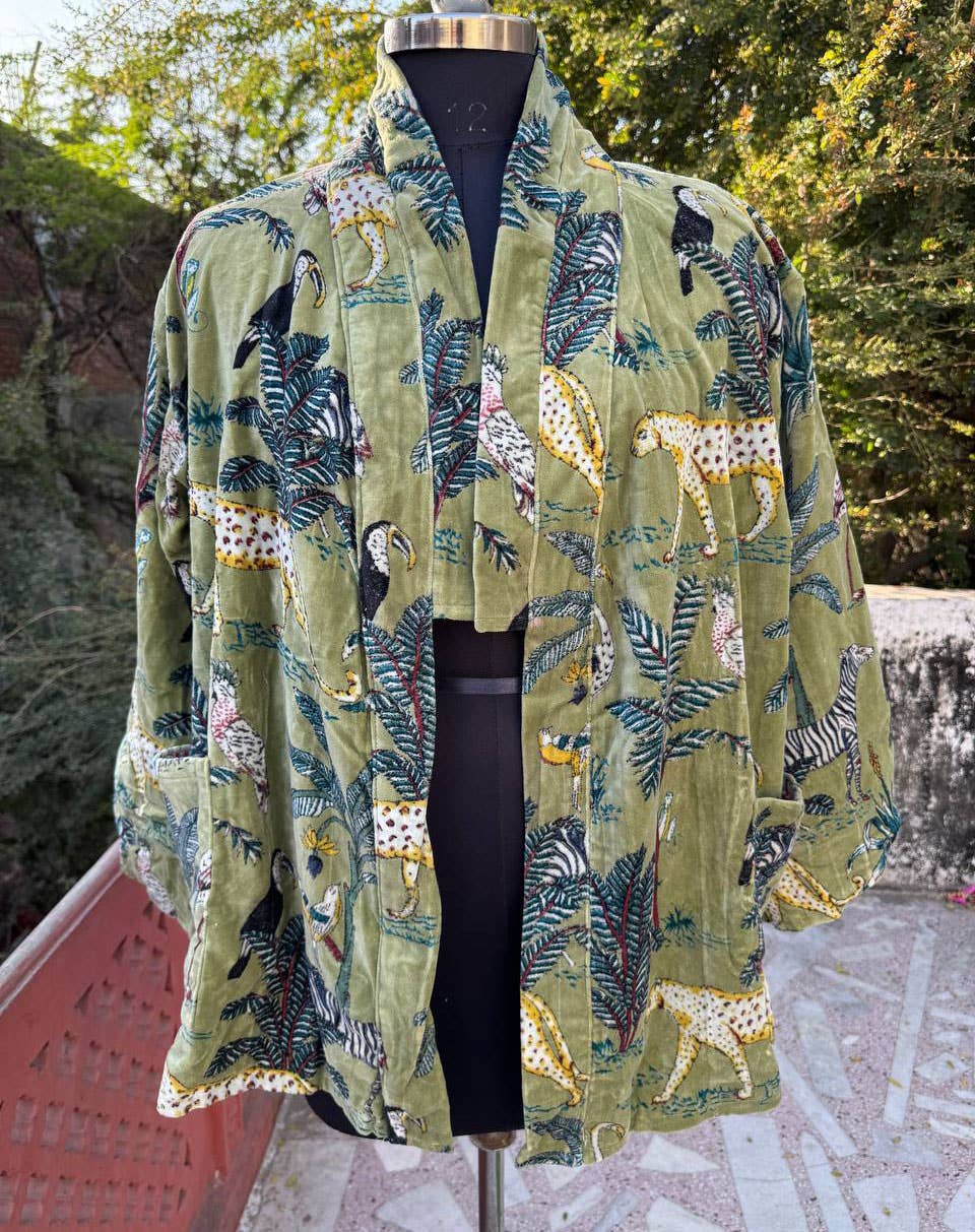 GYPSY STUDIO - Wholesale Jacket - Women's - Animal Printed Indian Cotton Velvet Jacket Women Jacket Coat