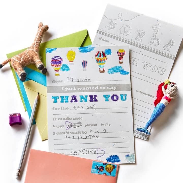 Color Box Design & Letterpress - Wholesale Stationery/Notecard Set - Kid Thank You Notes | Kit