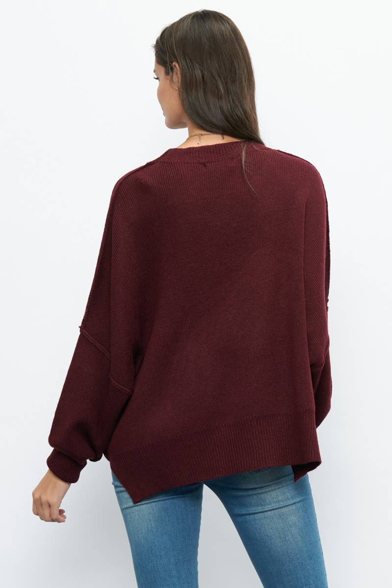 Newbury Kustom - Wholesale Tunic Sweater - Women's - 10319A -Slouchy silhouette  pullover sweater5