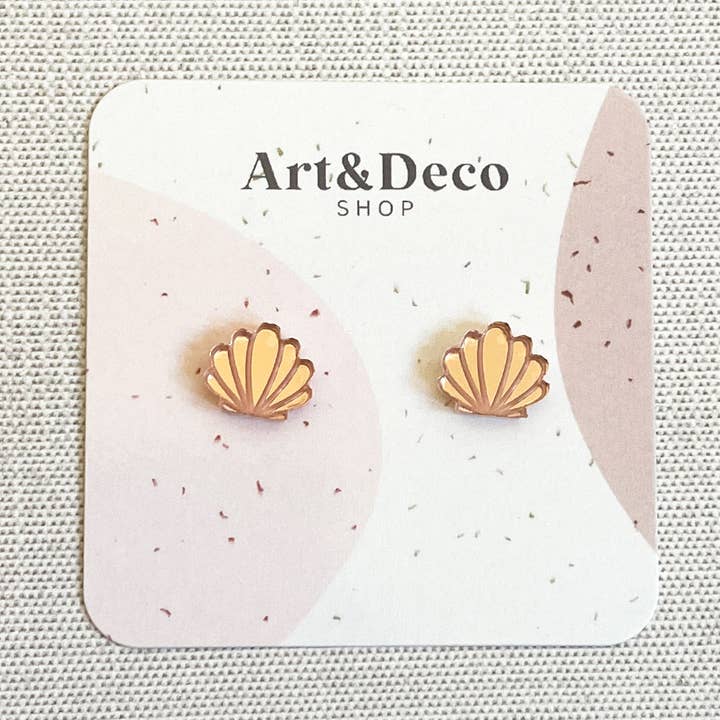 Rosegold Seashell Mini Stud Earrings for wholesale by Art and Deco Shop