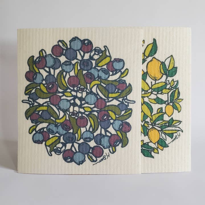 Little Green - Wholesale Dishcloth - Eco-Friendly Dishcloth Summer Blueberry, Swedish Dishtowel4