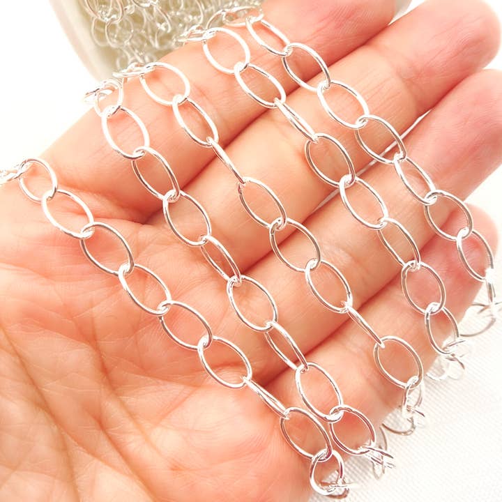 V106SS. Sterling Silver Oval Link Chain for wholesale by Jewels & Chains