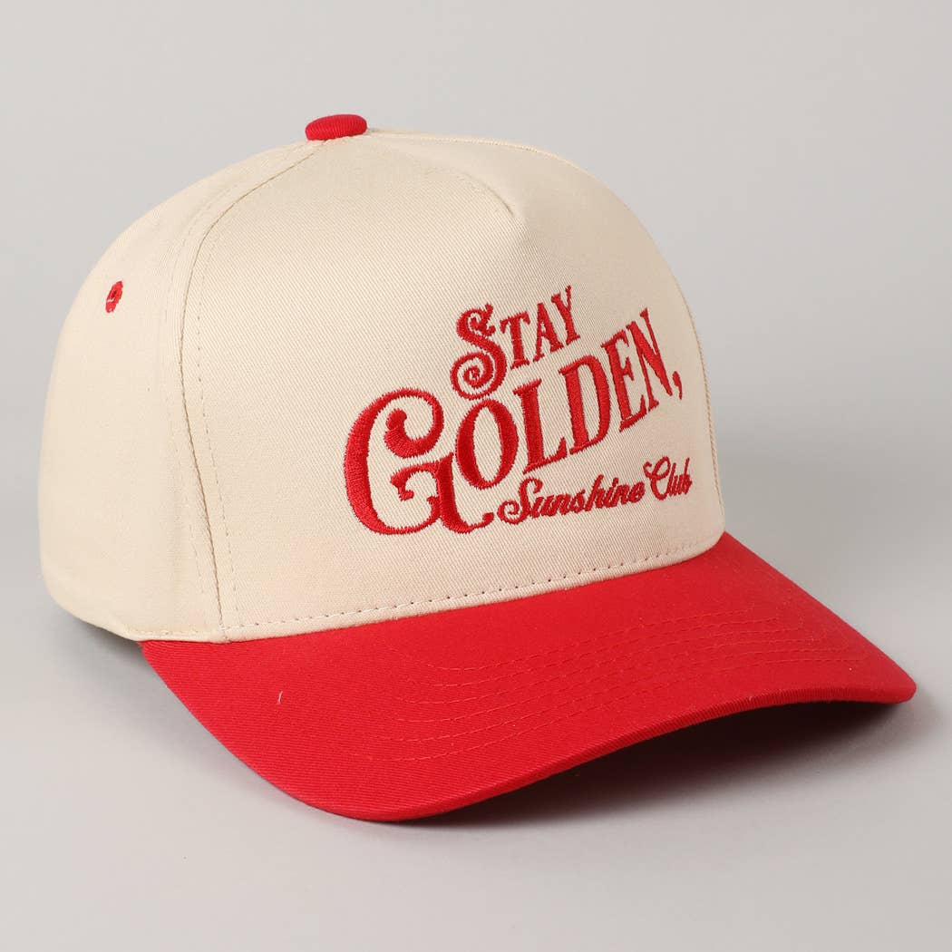 Fashion City - Vente Casquette de camionneur – femme - Casquette Trucker Brodée Stay Golden Sunshine Club20