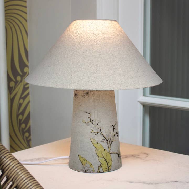 Yellow Blossoms | Fabric Lamp | With Cone Shade | 31cm for wholesale by L. GLOW Home