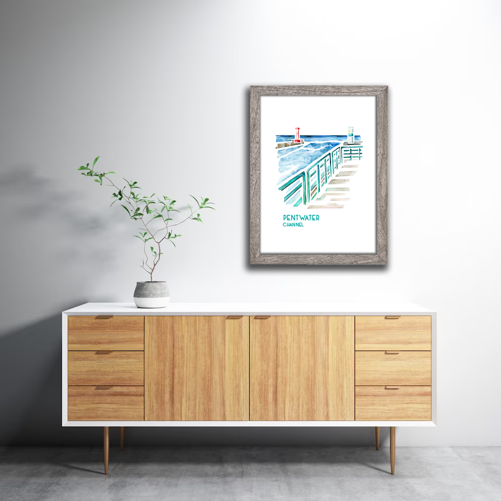 Emily Frushour - Wholesale Art Print - Custom for Linabella: Pentwater Channel watercolor print2