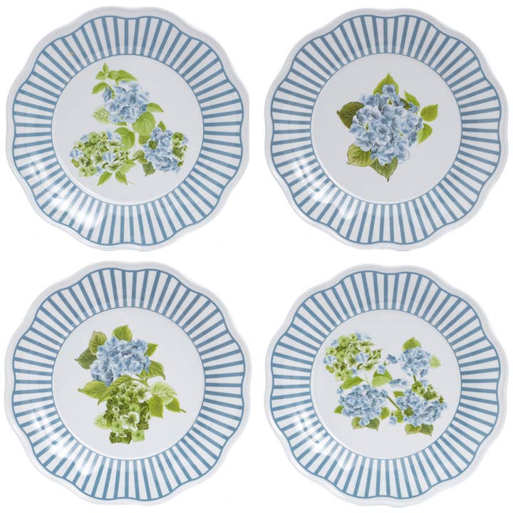 The Enchanted Home - Wholesale Dinnerware Set - Blue Hydrangea Melamine Dinnerware Collection