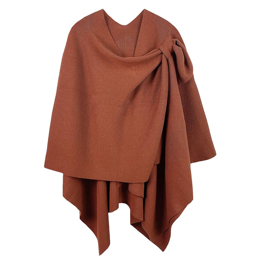 Fashion City - Wholesale Poncho - Women's - Solid Ruana with Shoulder Strap38