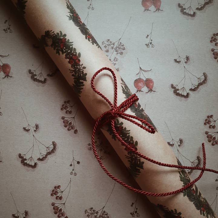 MyDesignPictures - Wholesale Flat Wrap - Christmas Wreath Kraft Wrapping Paper