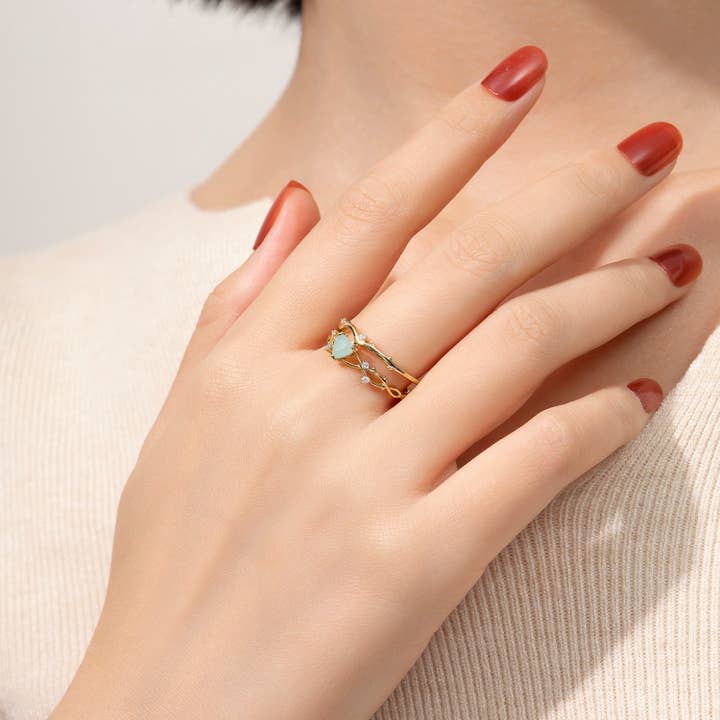 Dissoo® Winding Willow Heart Amazonite Bridal Set for wholesale by Dissoo