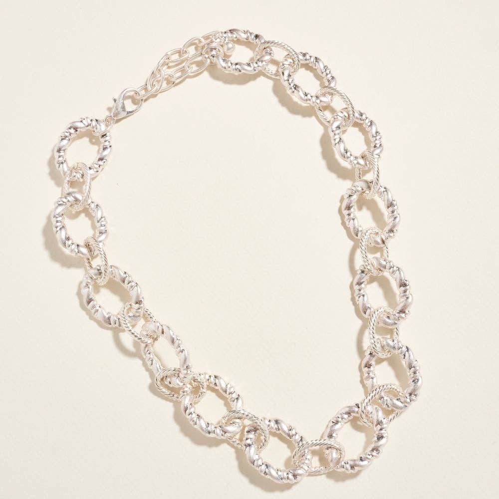 Designature New York – Engroshandel Led/kæde halskæde – 18 tommer snoet ribbet chunky kædehalskæde0