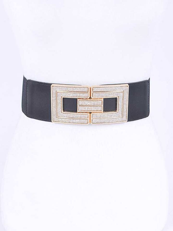 CEINTURE ÉLASTIQUE À BOUCLE EN STRASS GRANDE TAILLE HB8644 pour la vente par anbfashion