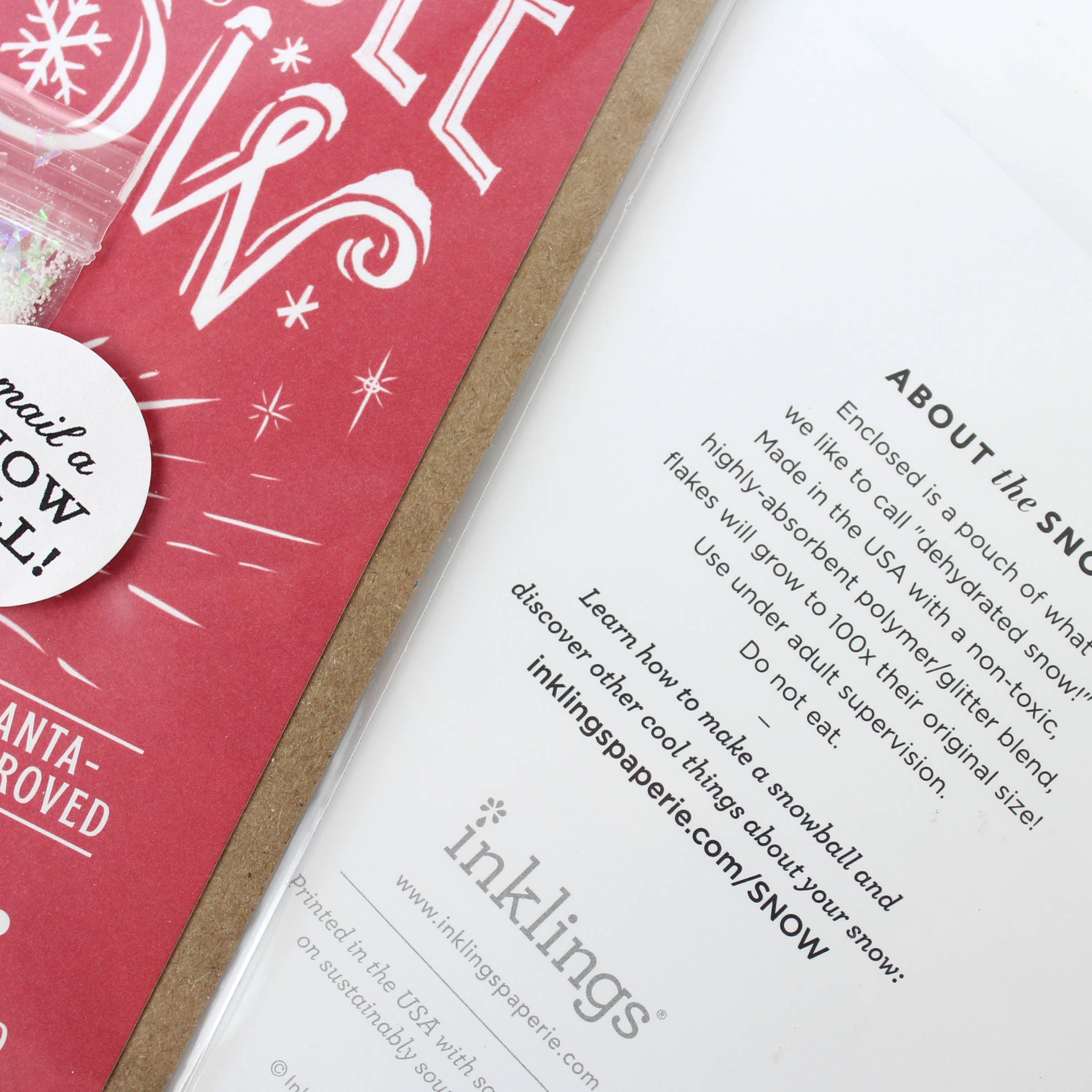 Inklings Paperie – postal de Natal por atacado – Cartão de Neve - Enviar uma Bola de Neve (Vermelho) - Feriado5