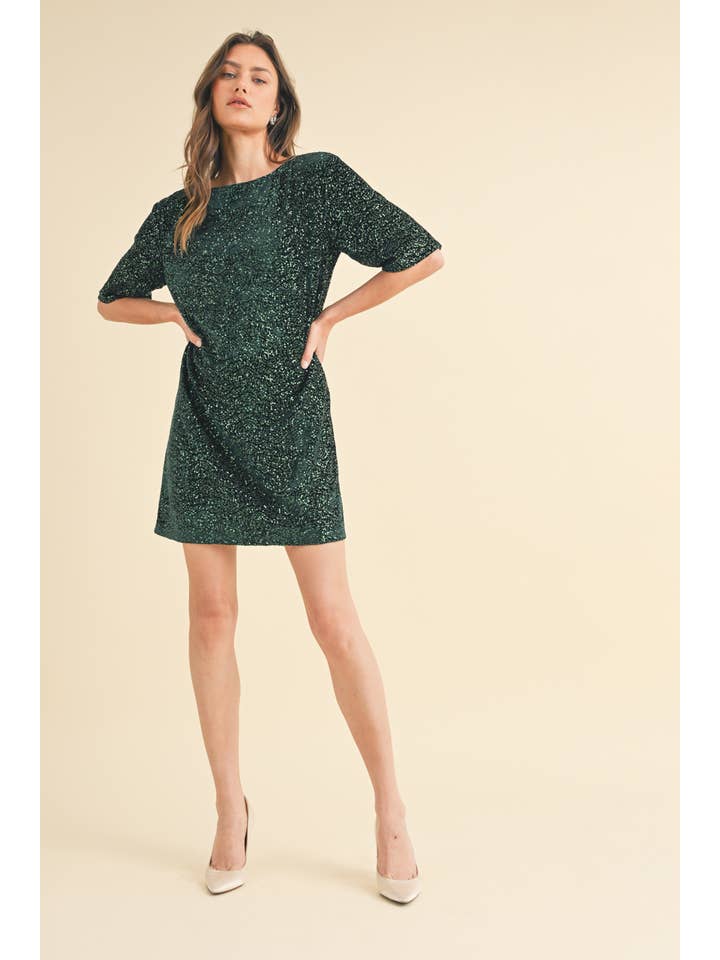 Wishlist Apparel - Venta al por mayor Vestido - Mujer - Vestido mini con espalda abierta y lentejuelas / WL24-94065